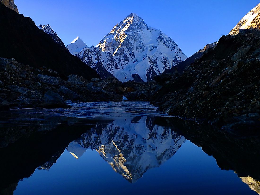 K2 rising up above the rest of the Karakoram Range.