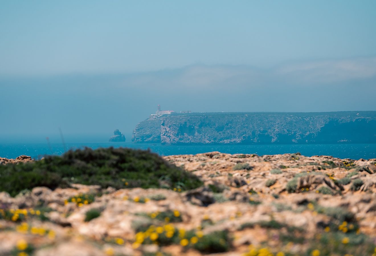 Cabo de San Vicente is a geographical feature located in the extreme southwest of Portugal, which marks the western limit of the Gulf of Cadiz. Image credit martinscphoto via AdobeStock.