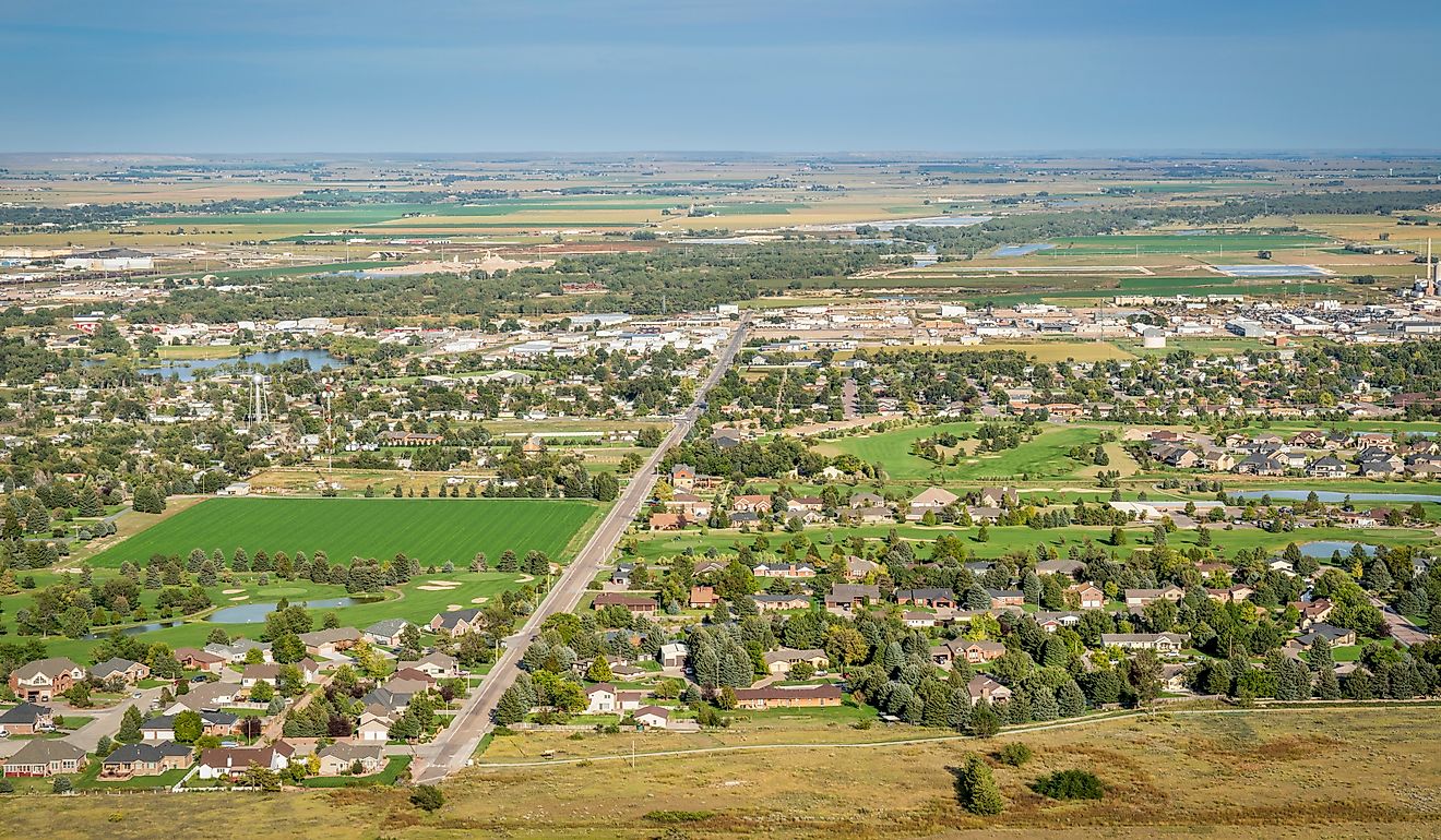 Aerial view of Scottsbluff, Nebraska.