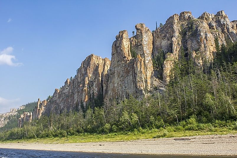A UNESCO World Heritage Site, the Lena Pillars stand proud along the Lena River in the Siberian region of the Russian Federation.