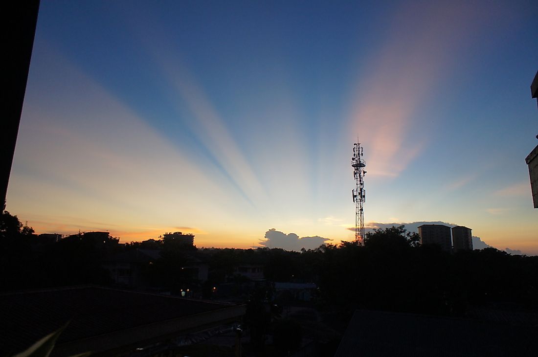 A sunset over Kinshasa, the most populated city in the Democratic Republic of the Congo. 