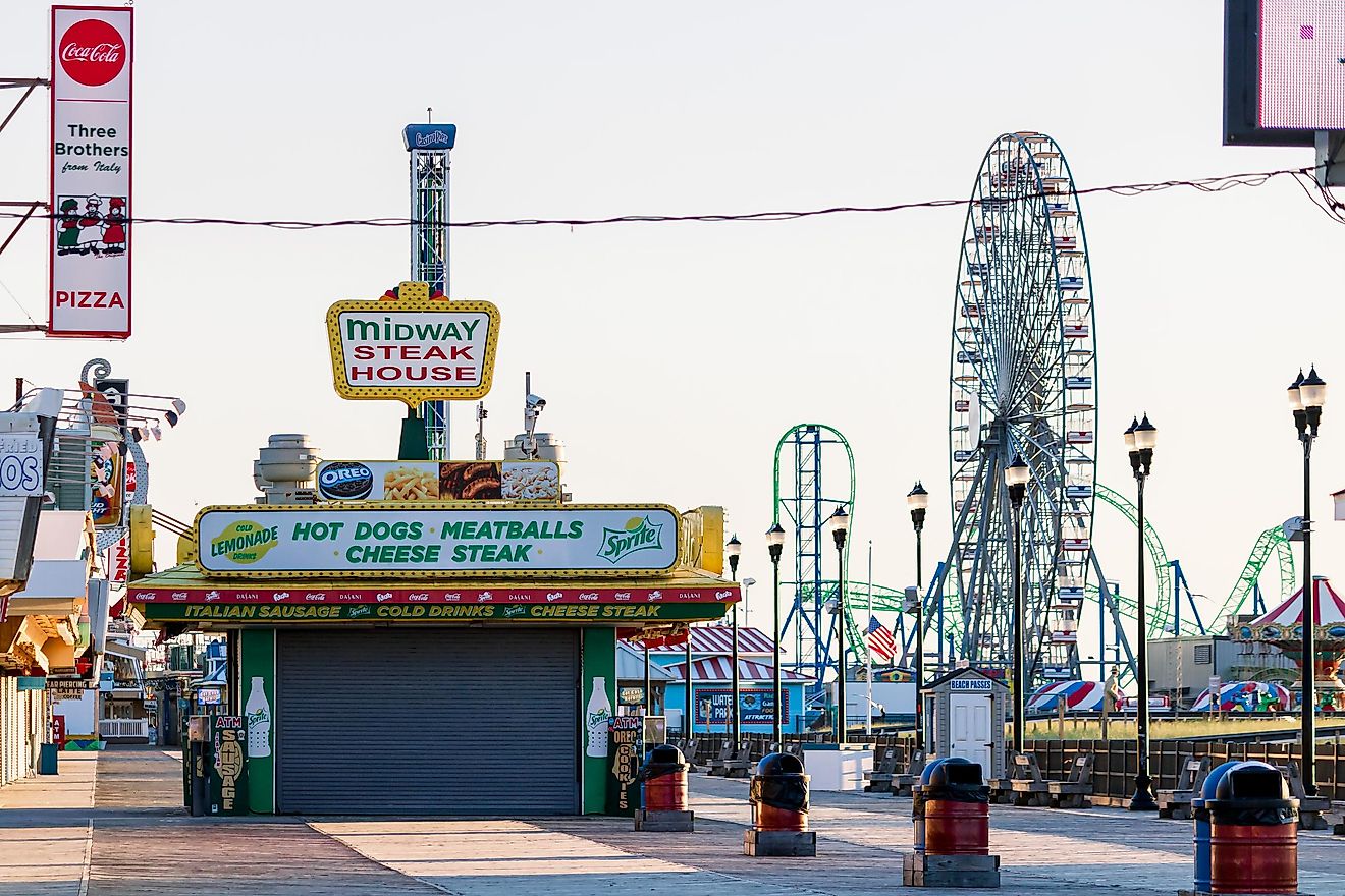 Seaside Heights boardwalk include the amusement park and store.