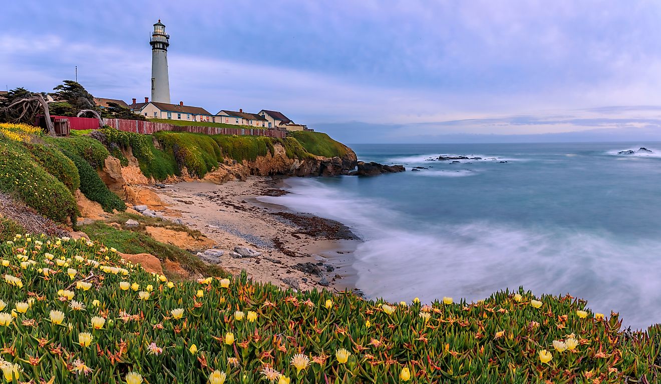 The Pigeon Point Lighthouse in Pescadero, California.
