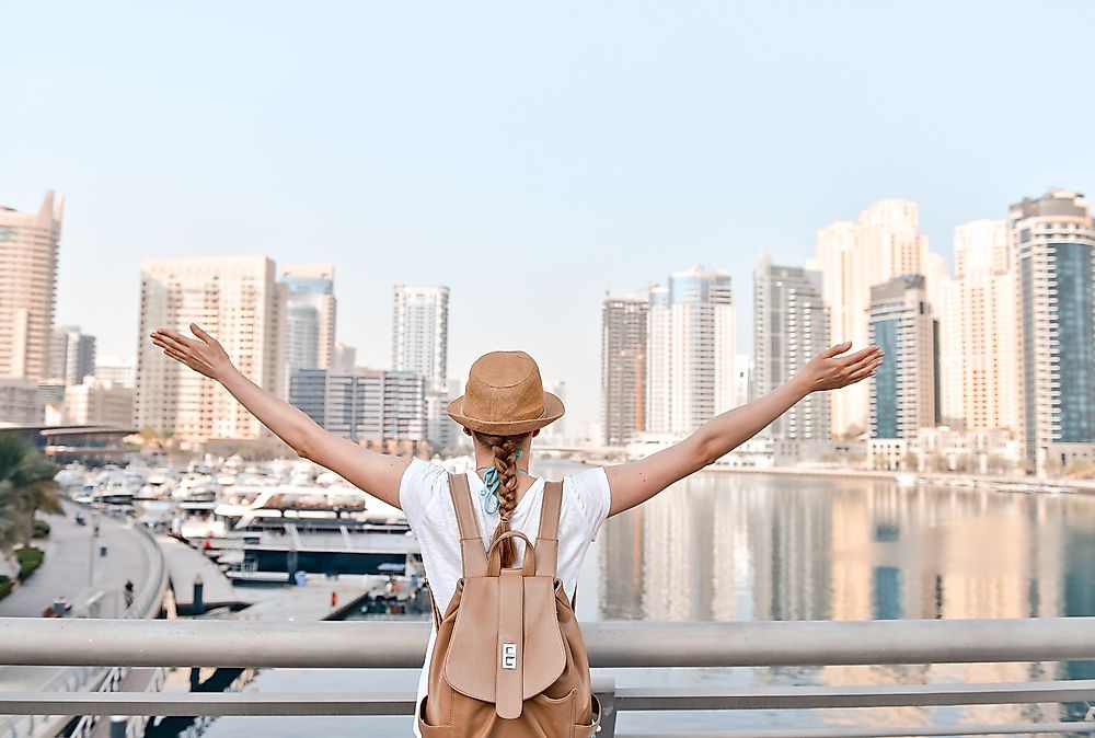 A tourist in Dubai. 