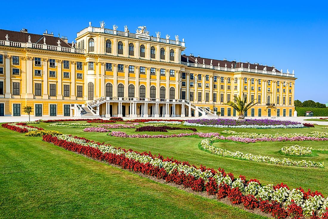 The Schönbrunn Palace of Vienna, Austria. 