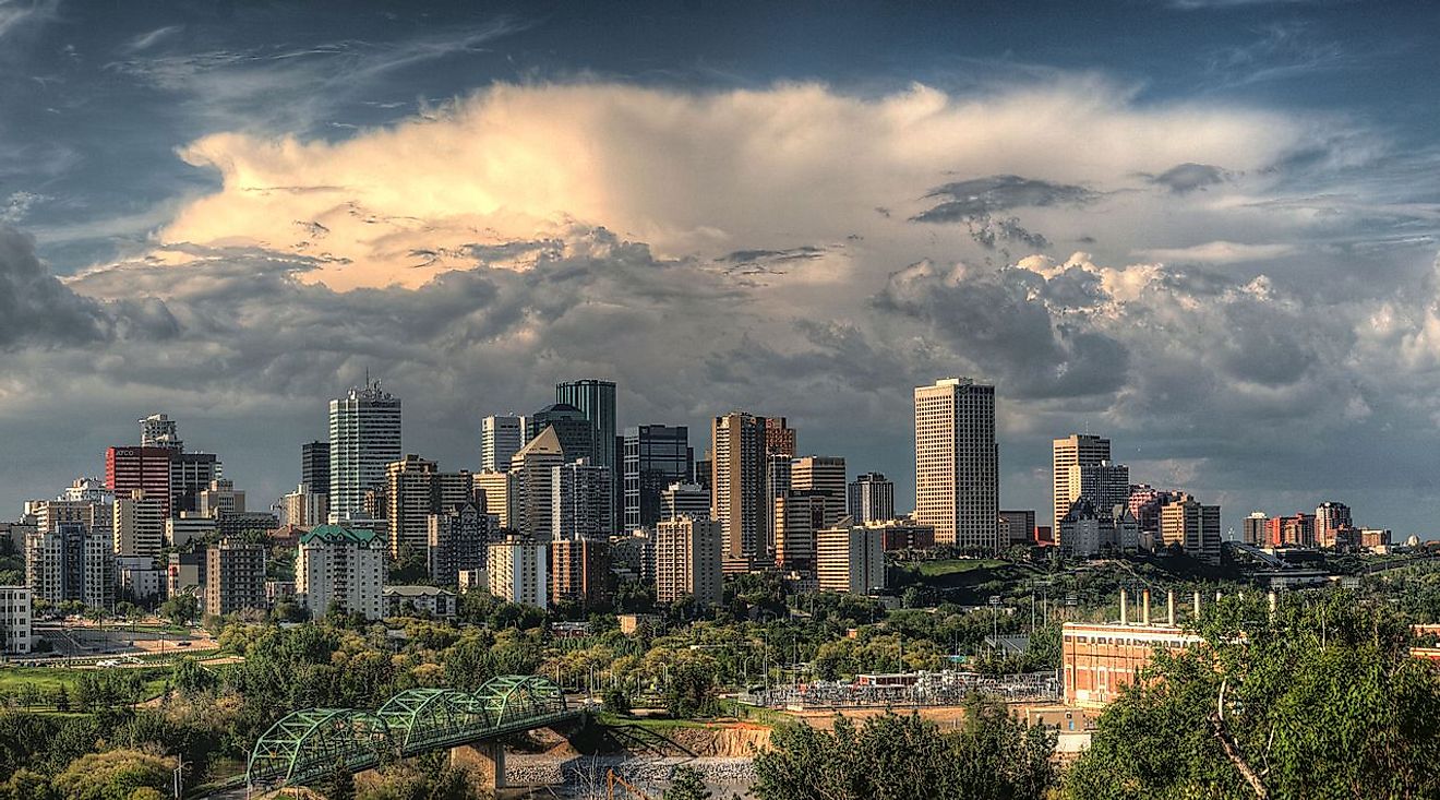 Skyline of Edmonton, Alberta.