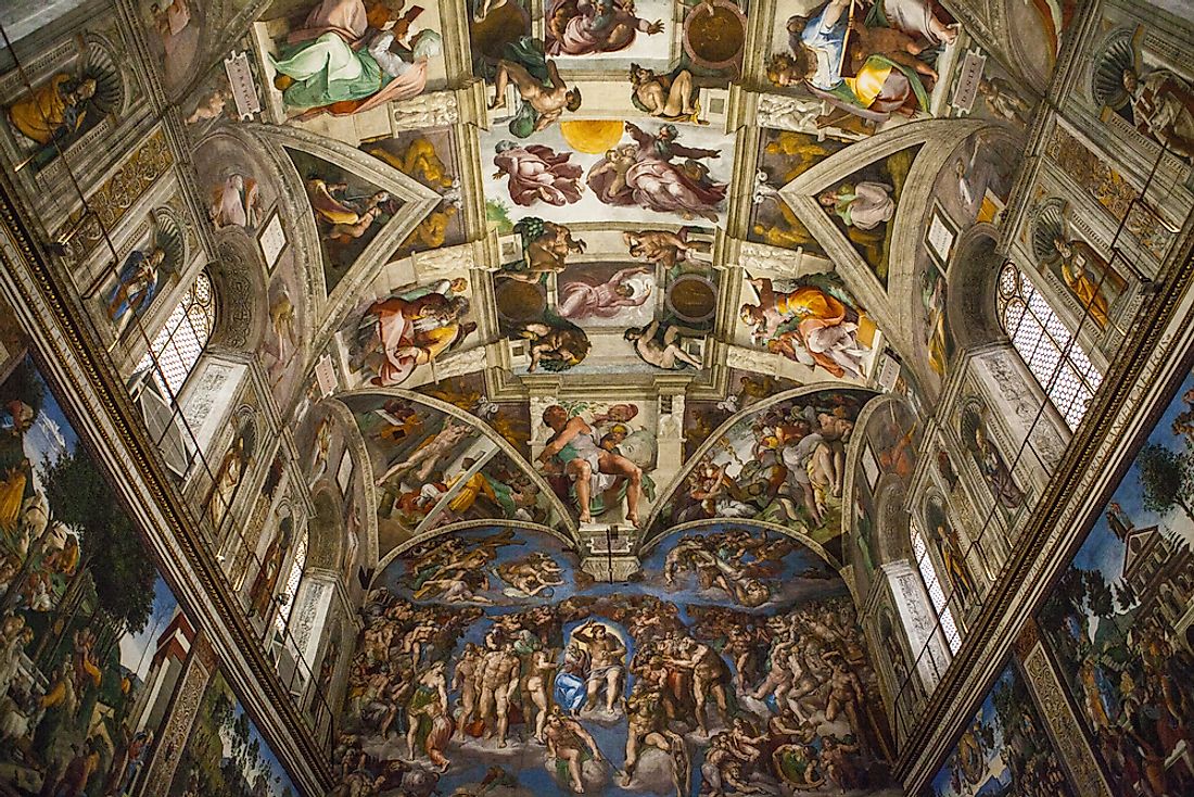 The paintings are inspired by Christian beliefs and doctrines of the Church. Editorial credit: JurateBuiviene / Shutterstock.com