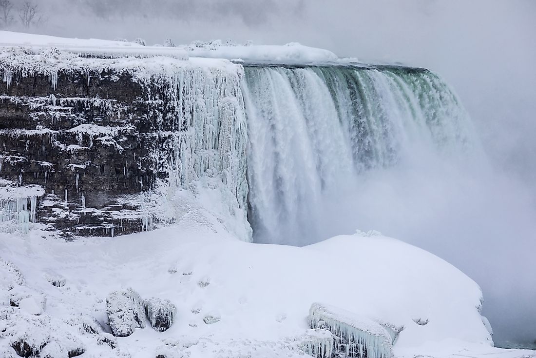 View of Niagara Falls during a cold snap. 
