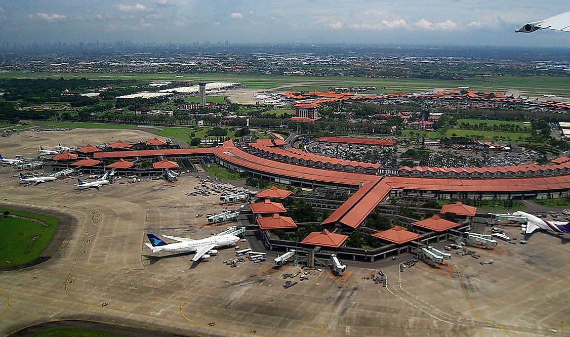 An aerial view of the Soekarno–Hatta International Airport.