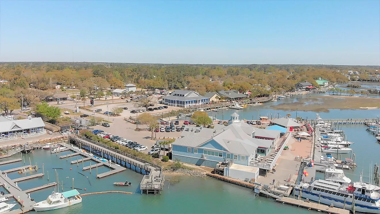 Panoramic aerial view of Georgetown, South Carolina