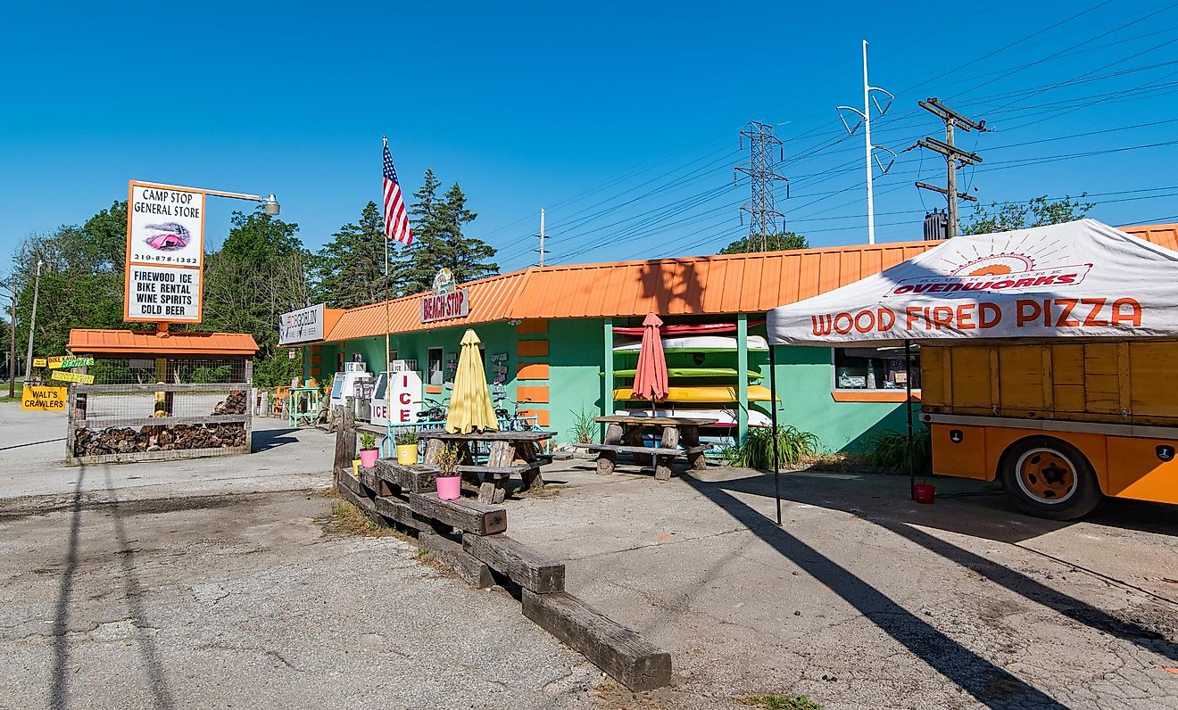 A general store in Beverly Shores, Indiana.