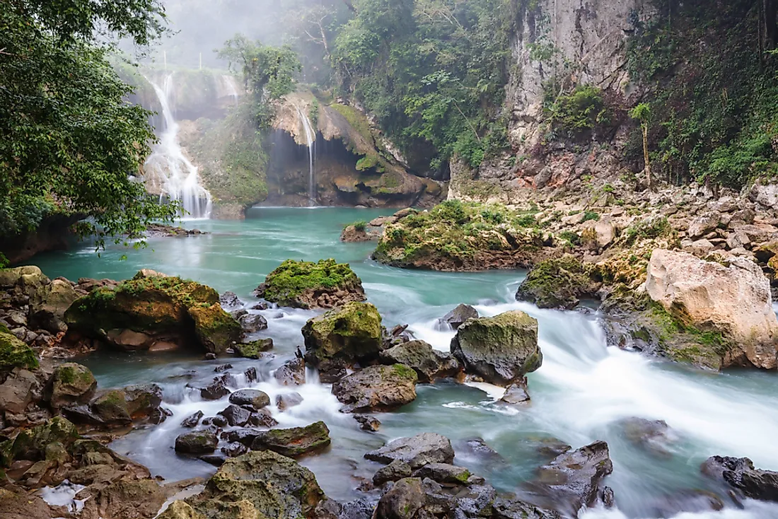 Semuc Champey means a place where the river disappears under the rocks.