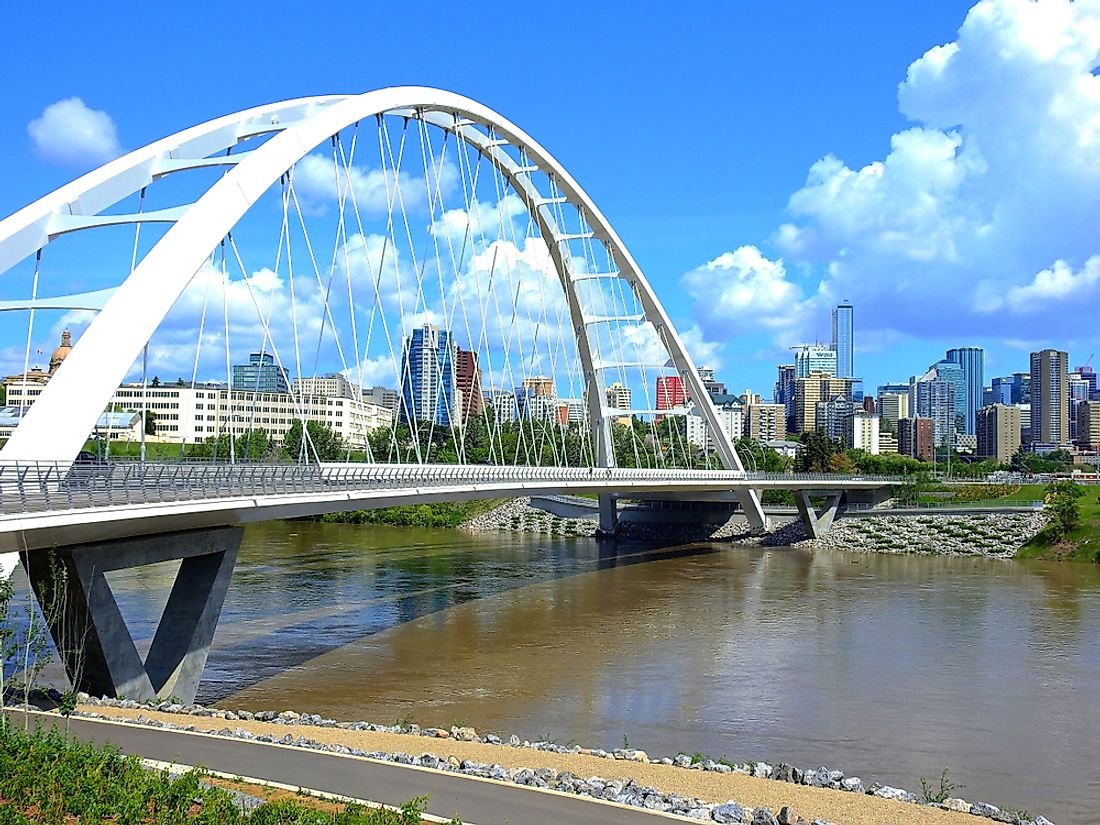 The skyline of Edmonton, Alberta. Editorial credit: TetyanaT / Shutterstock.com. 