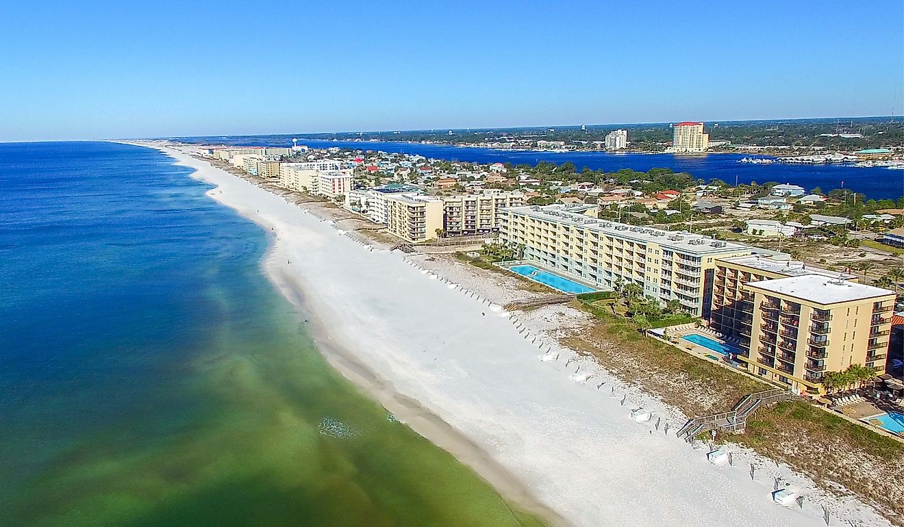 Aerial view of Fort Walton Beach, Florida.