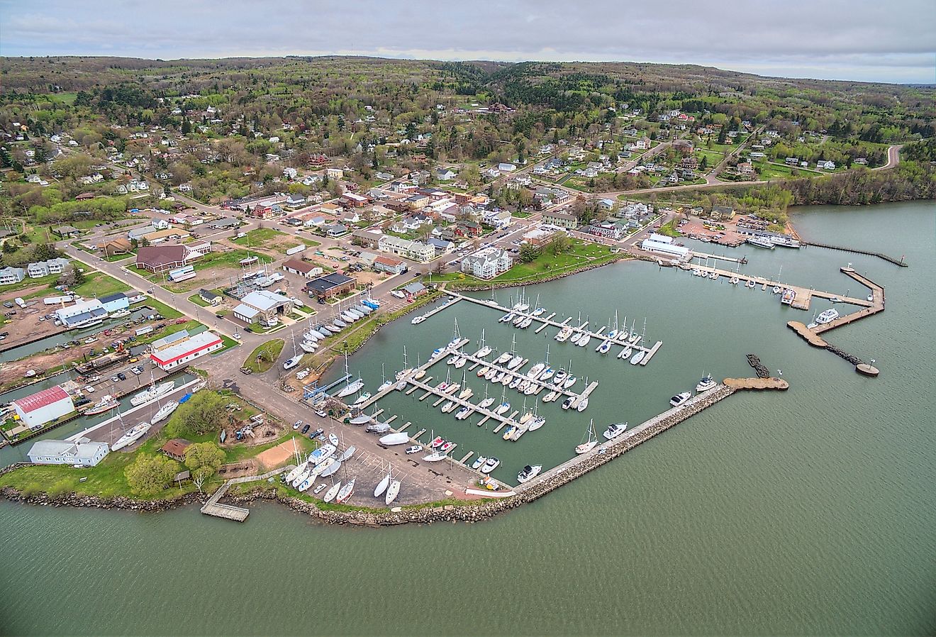 Overlooking Bayfield, Wisconsin and Lake Superior.