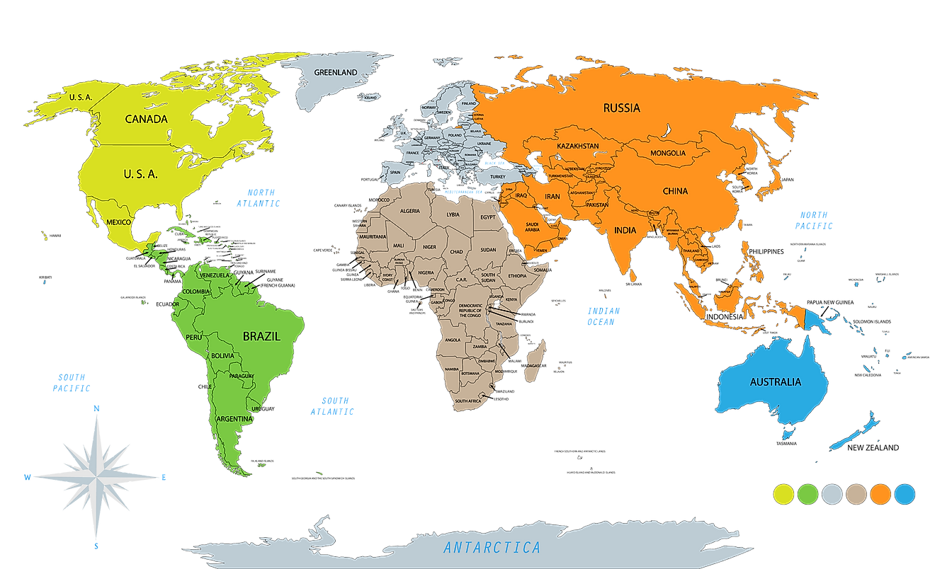 Continents By Number Of Countries WorldAtlas