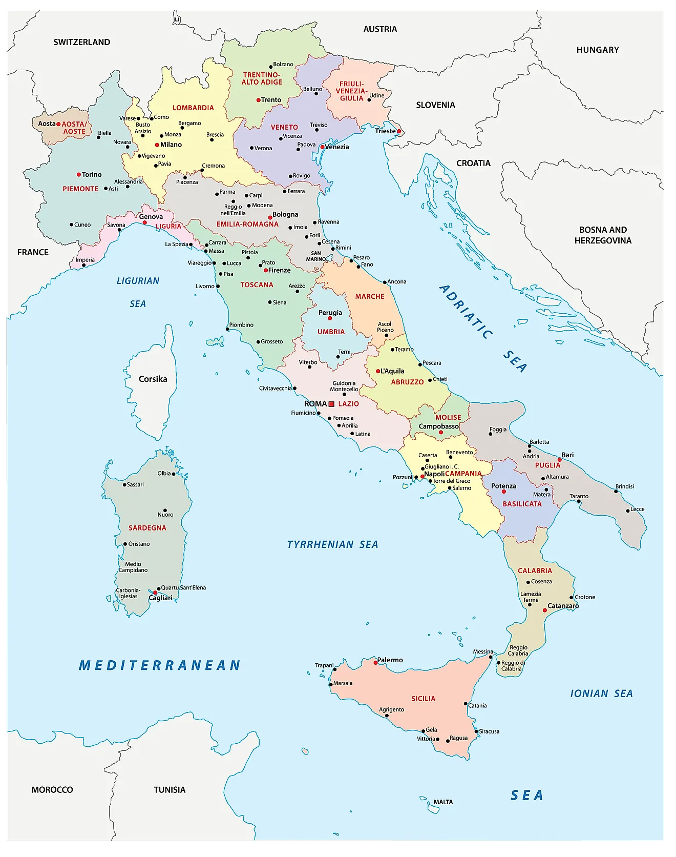 Italy Map Cities And Towns