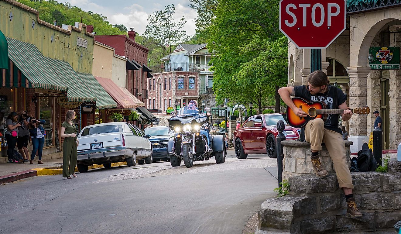 A charming street scene at Eureka Springs, Arkansas. Image credit: shuttersv / Shutterstock.com.