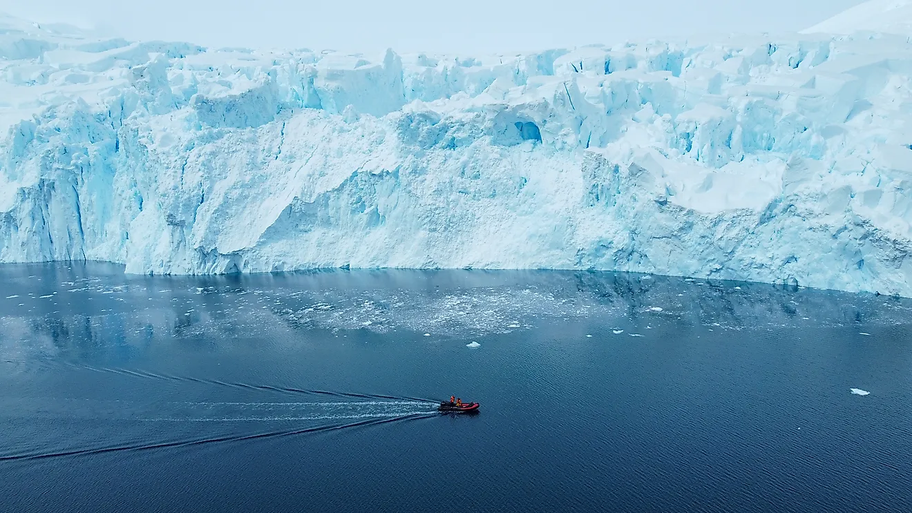 Motorboat in the Southern Ocean.