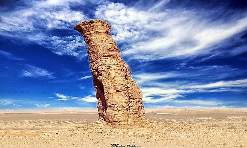 A rare yardang in Lut Desert, Iran.