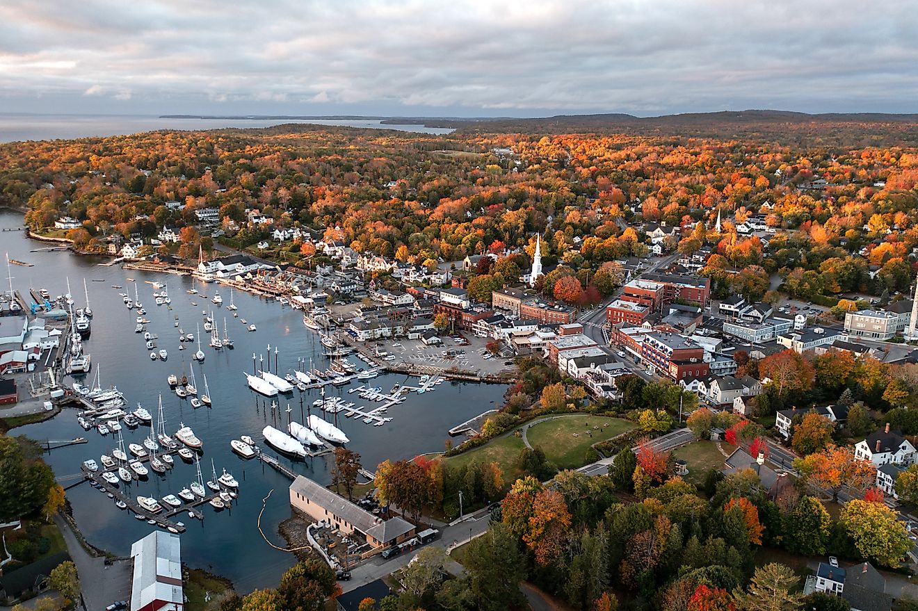 Boats in harbor in Camden, Maine