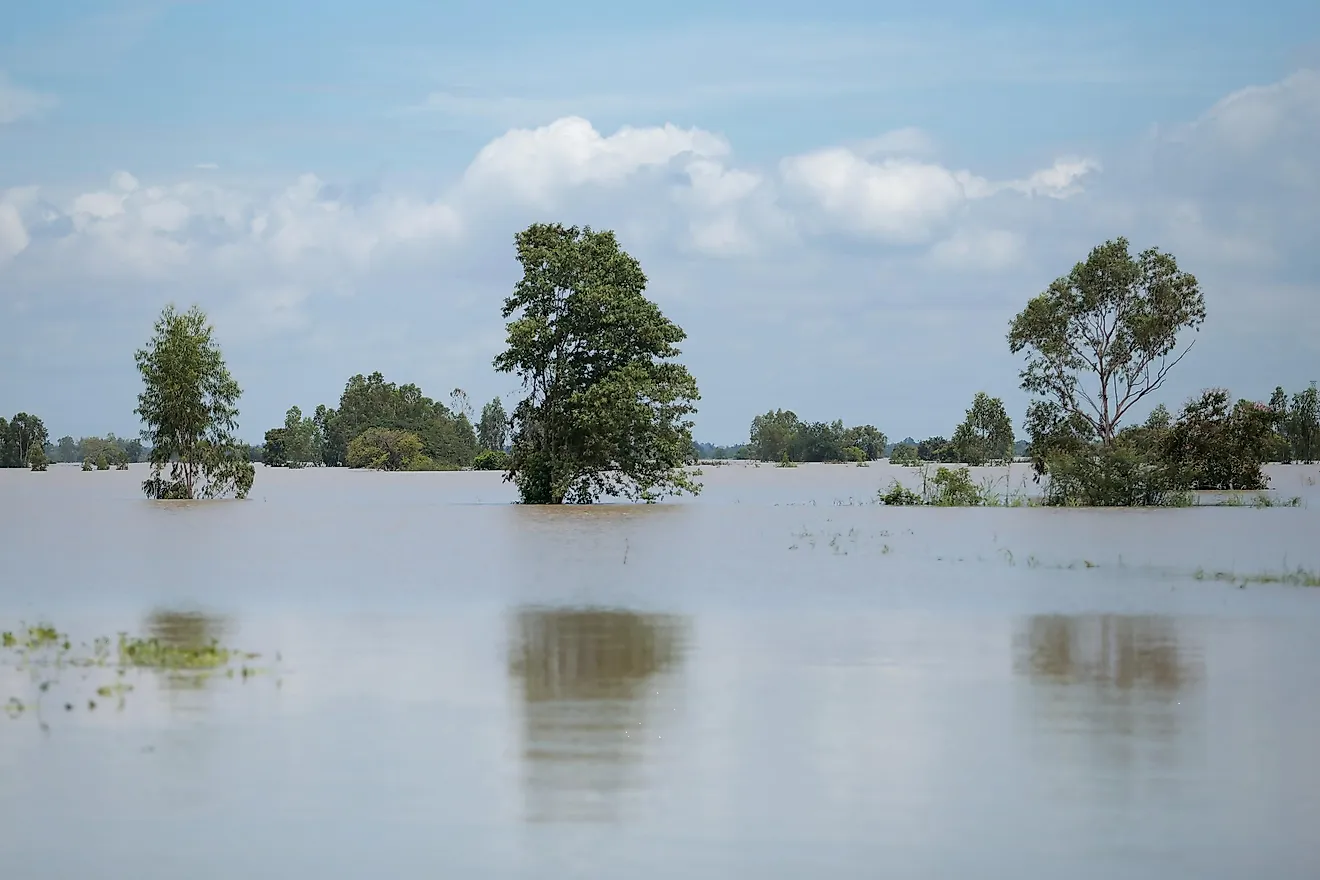 Flooding resulting from a tropical storm. 