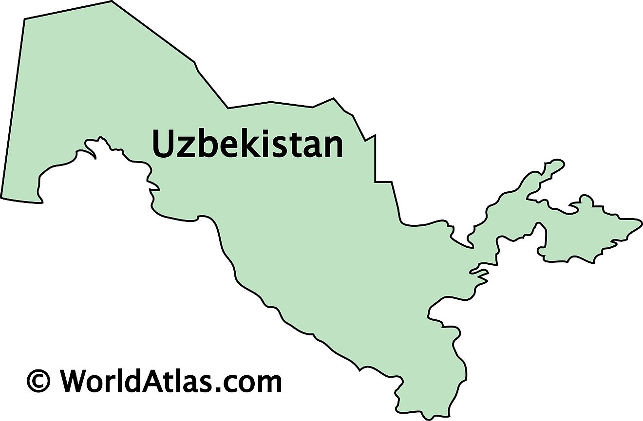 Outline Map of Uzbekistan