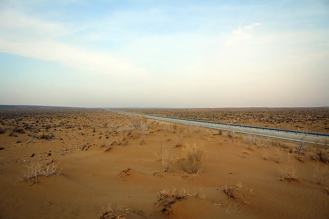 The Kyzylkum Desert in Uzbekistan. 