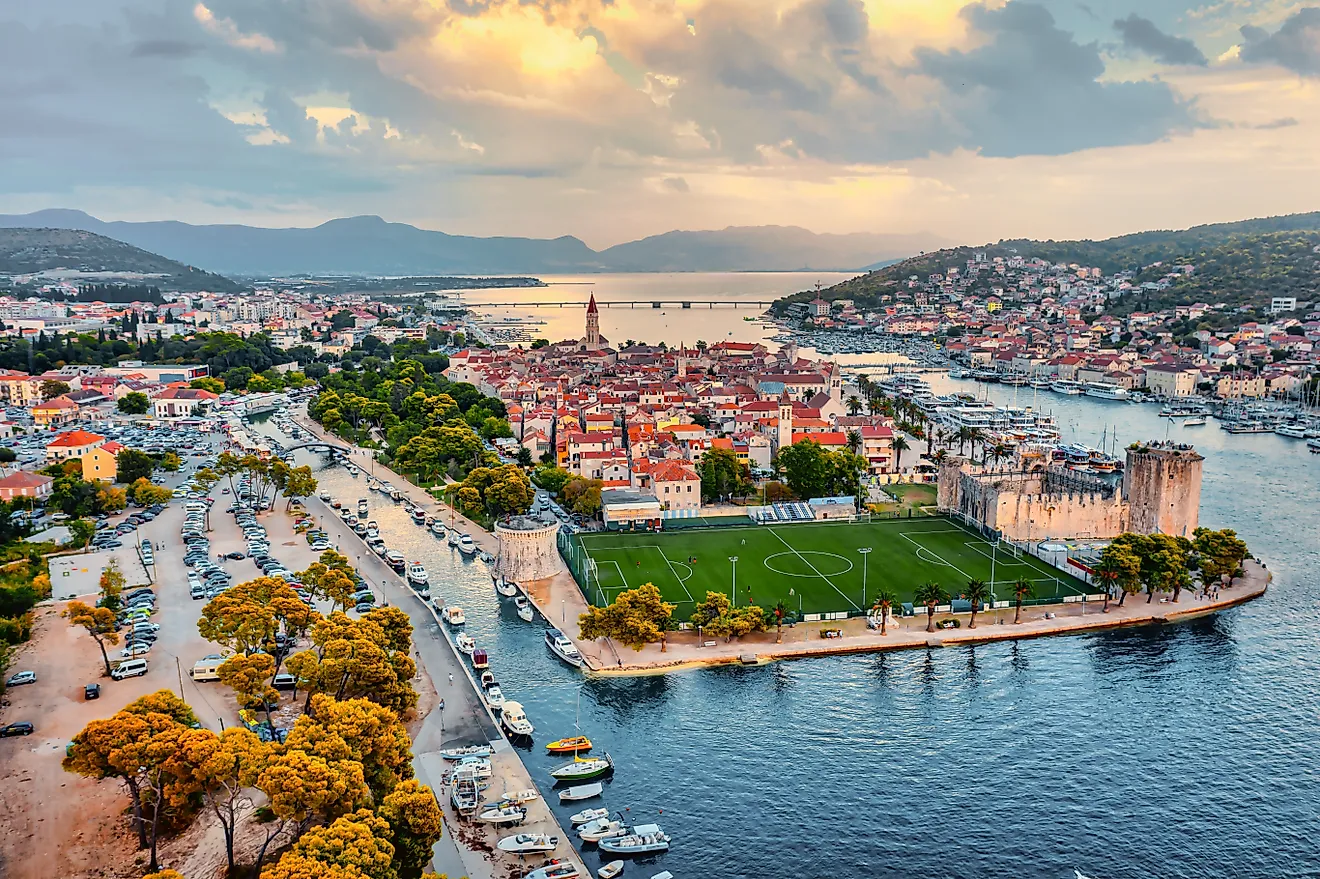 Aerial view of Trogir, Croatia.