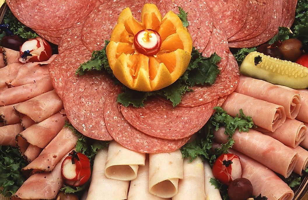 Cured Meat Products On Display