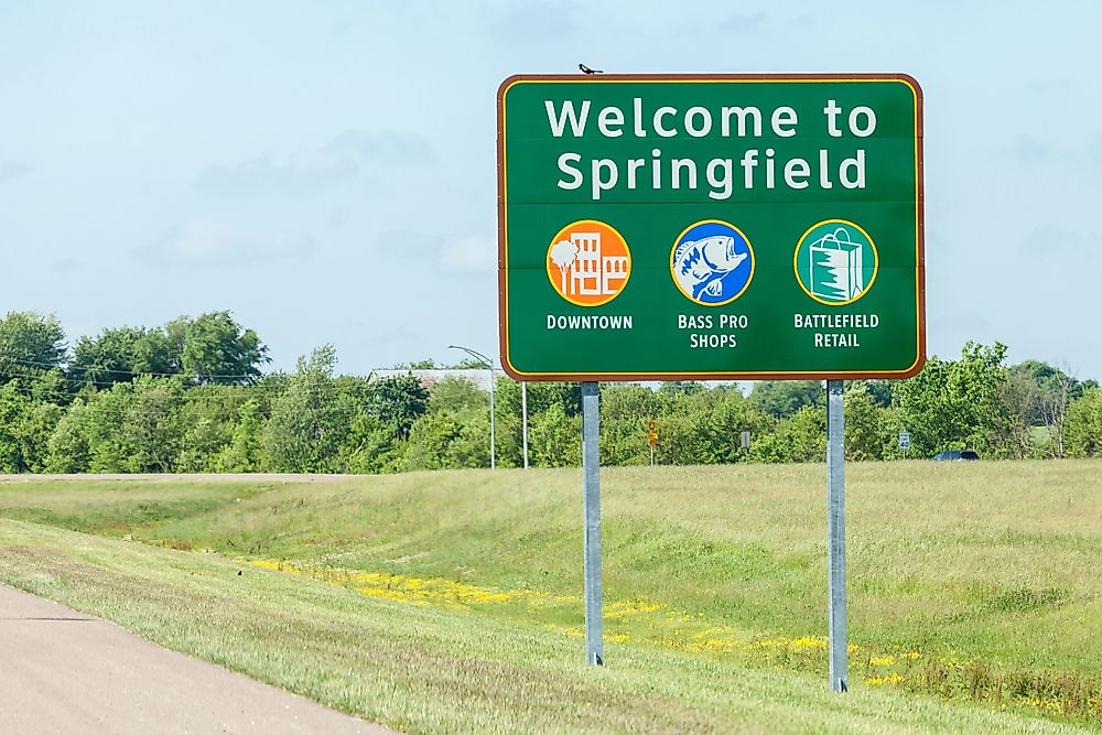 Springfield is one of the most commonly used town names in the entire United States. Pictured here: Springfield, Missouri. Editorial credit: mrcmos / Shutterstock.com.