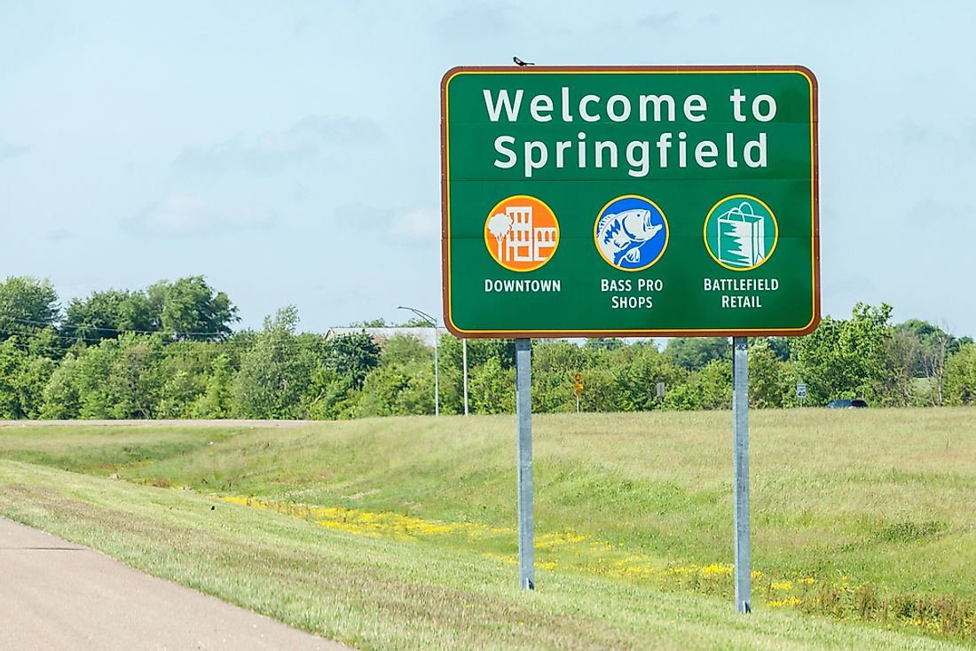 Springfield is one of the most commonly used town names in the entire United States. Pictured here: Springfield, Missouri. Editorial credit: mrcmos / Shutterstock.com.