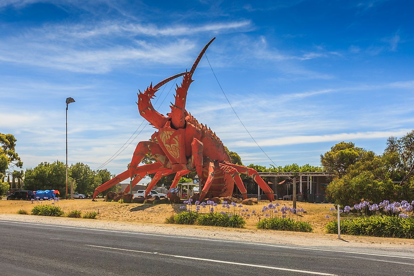 Giant lobster statue in the town of Kingston SE in South Austrlia. Editorial credit: Photodigitaal.nl / Shutterstock.com