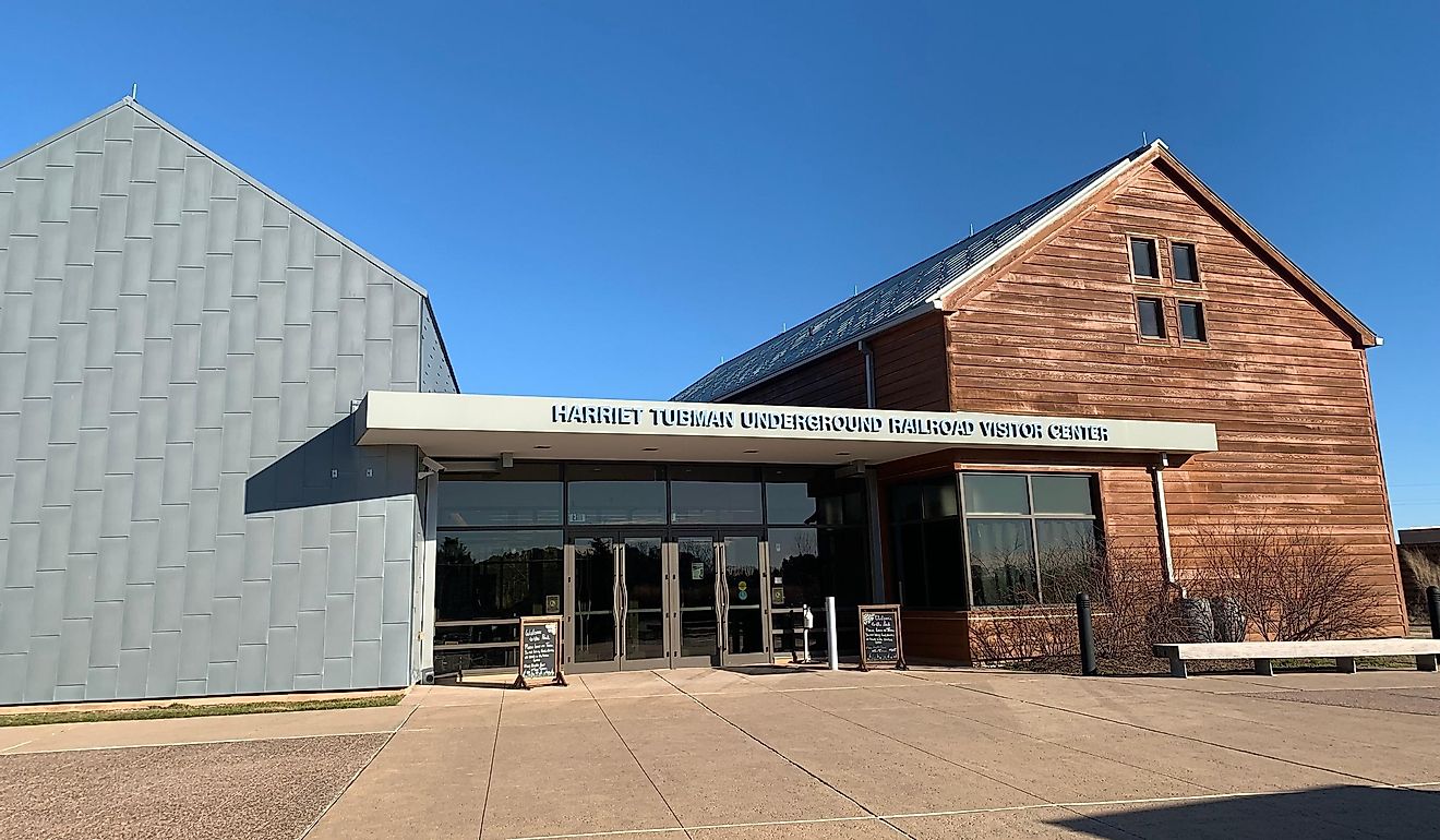 Cambridge, Maryland, US: Front entrance of Harriet Tubman Underground Railroad visitor center. Editorial Credit: 0101100101101 / Shutterstock.com