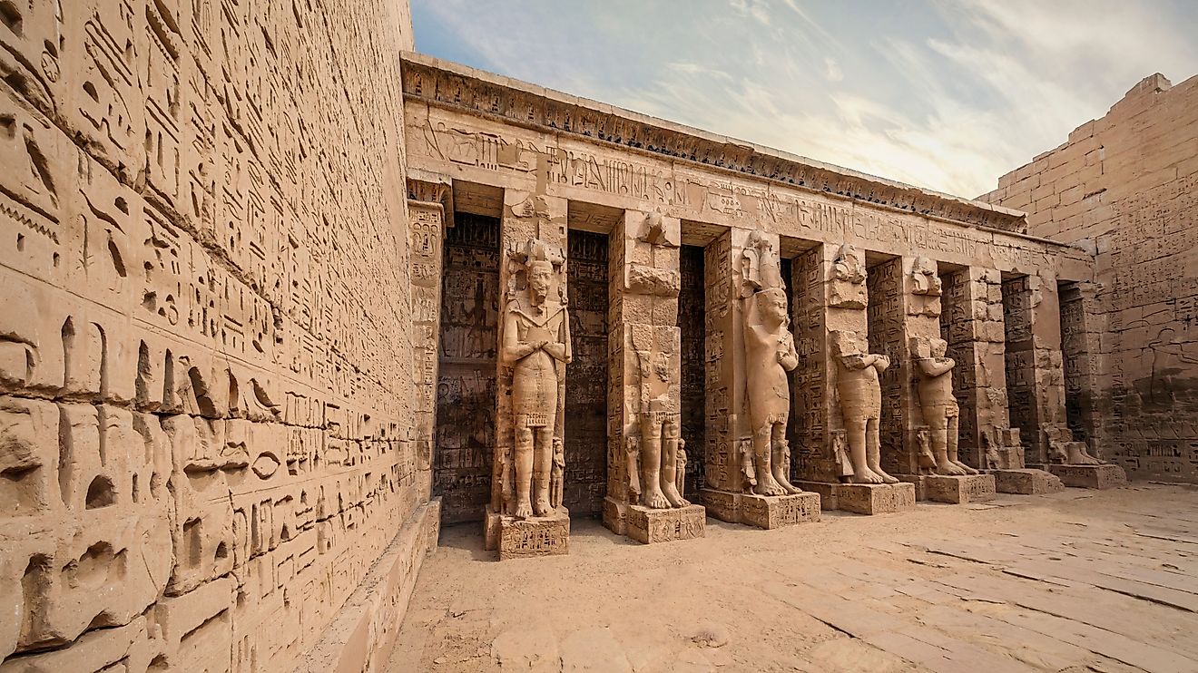 Temple of Medinet Habu, and the mortuary temple of Ramesses III, known to carry inscriptions of the Sea Peoples.
