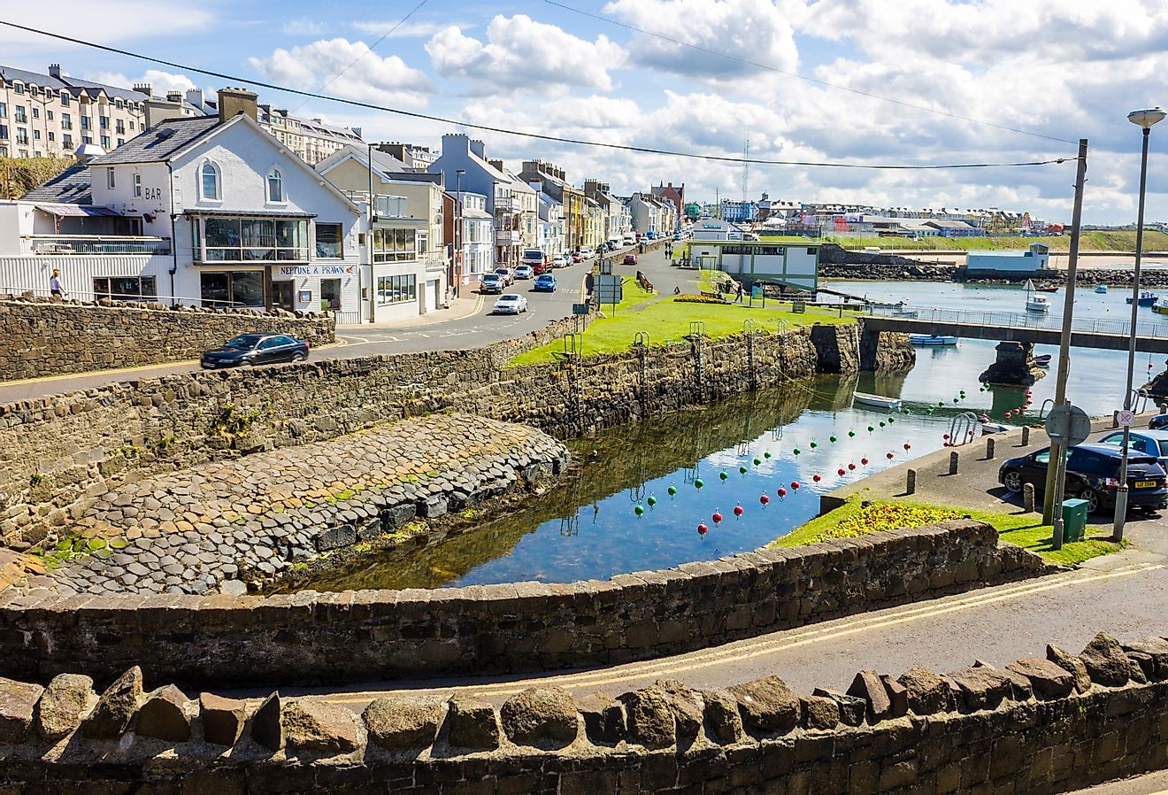 Views of the harbor in Portrush, Northern Ireland.
