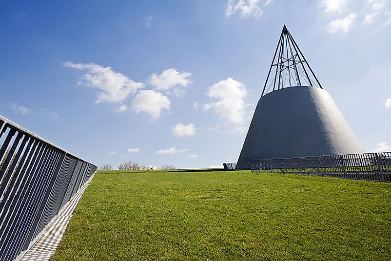 Unique grass covered roof of the Delft University of Technology library.