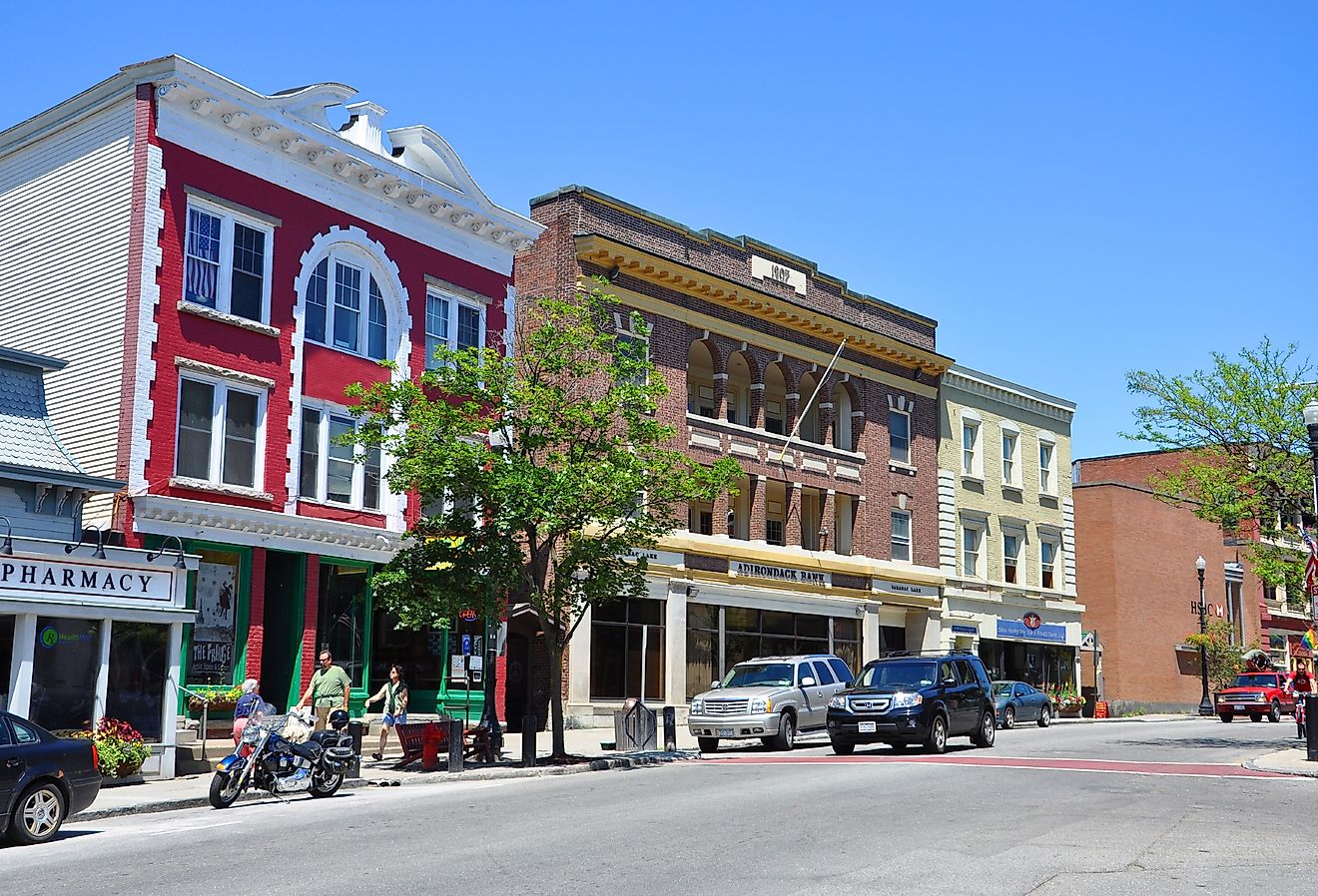 Main Street in village of Saranac Lake in Adirondack Mountains, New York. Image credit Wangkun Jia via Shutterstock