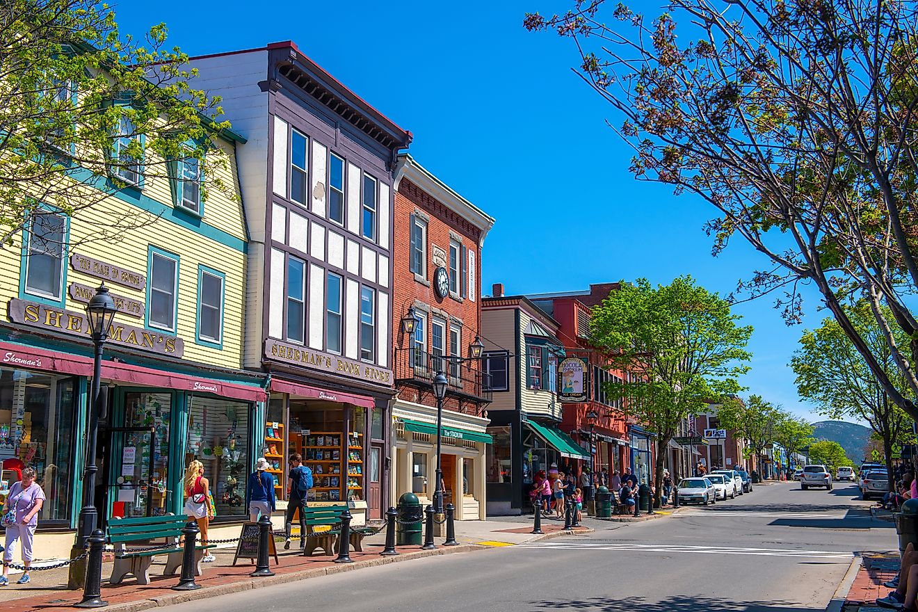 Main Street in Mystic, Connecticut.