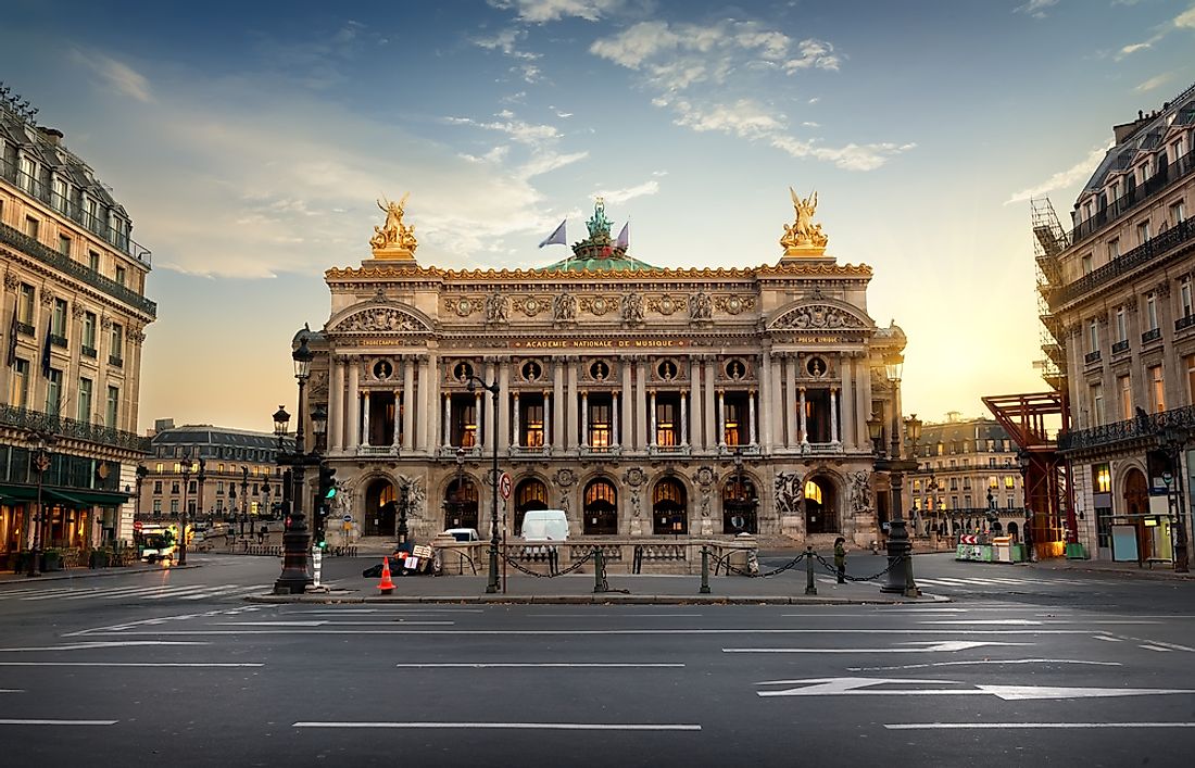 The Palais Garnier, also known as the National Academy of Music, in Paris, France. 