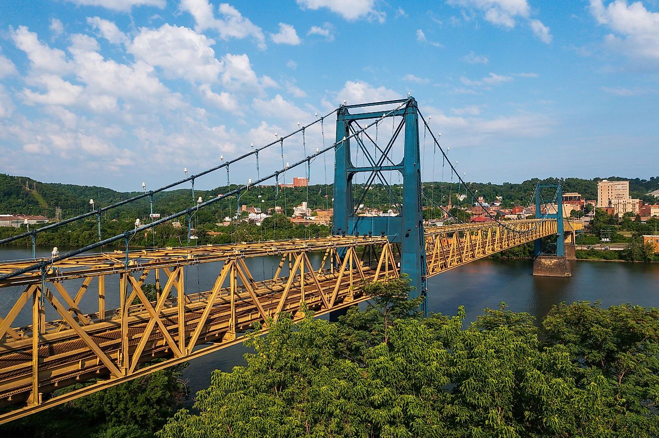 A historic bridge connecting Weirton, West Virginia and Steubenville, Ohio.