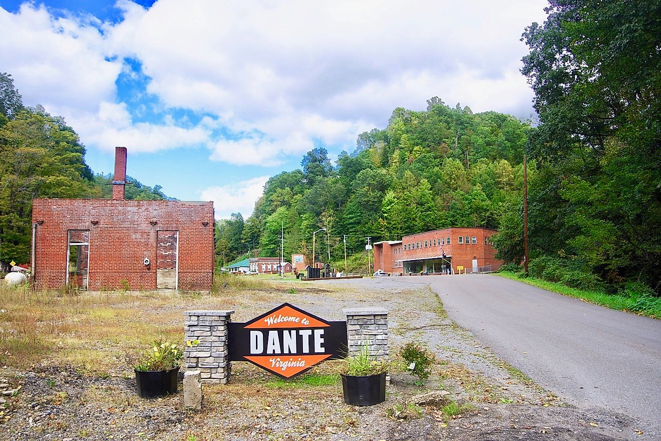 Welcome sign in Dante, Virginia. Image credit: Brian Stansberry via Wikimedia Commons.