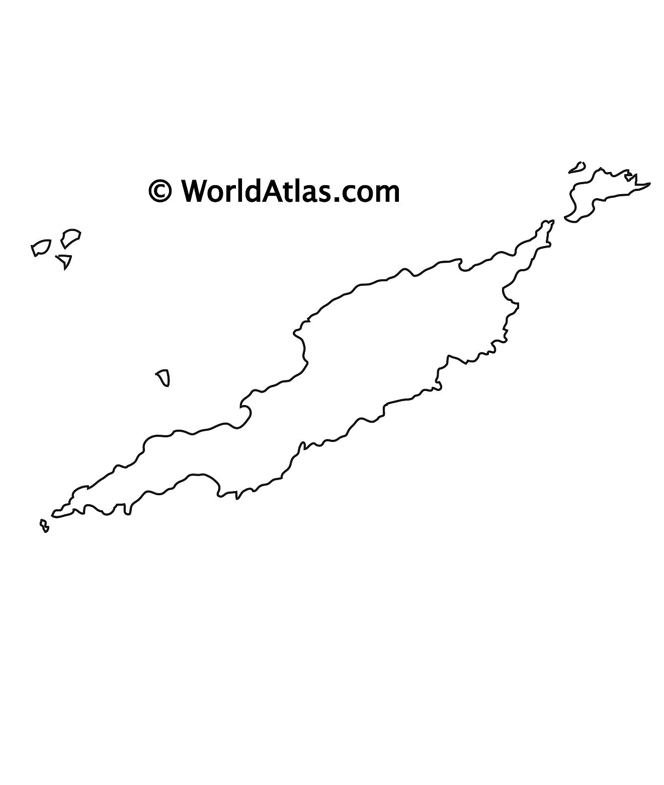Mapa de contorno en blanco de Anguila