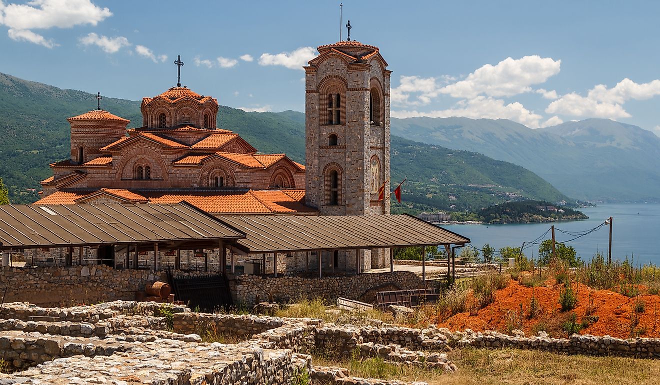 Ruins of Byzantine basilica in Ohrid, Macedonia