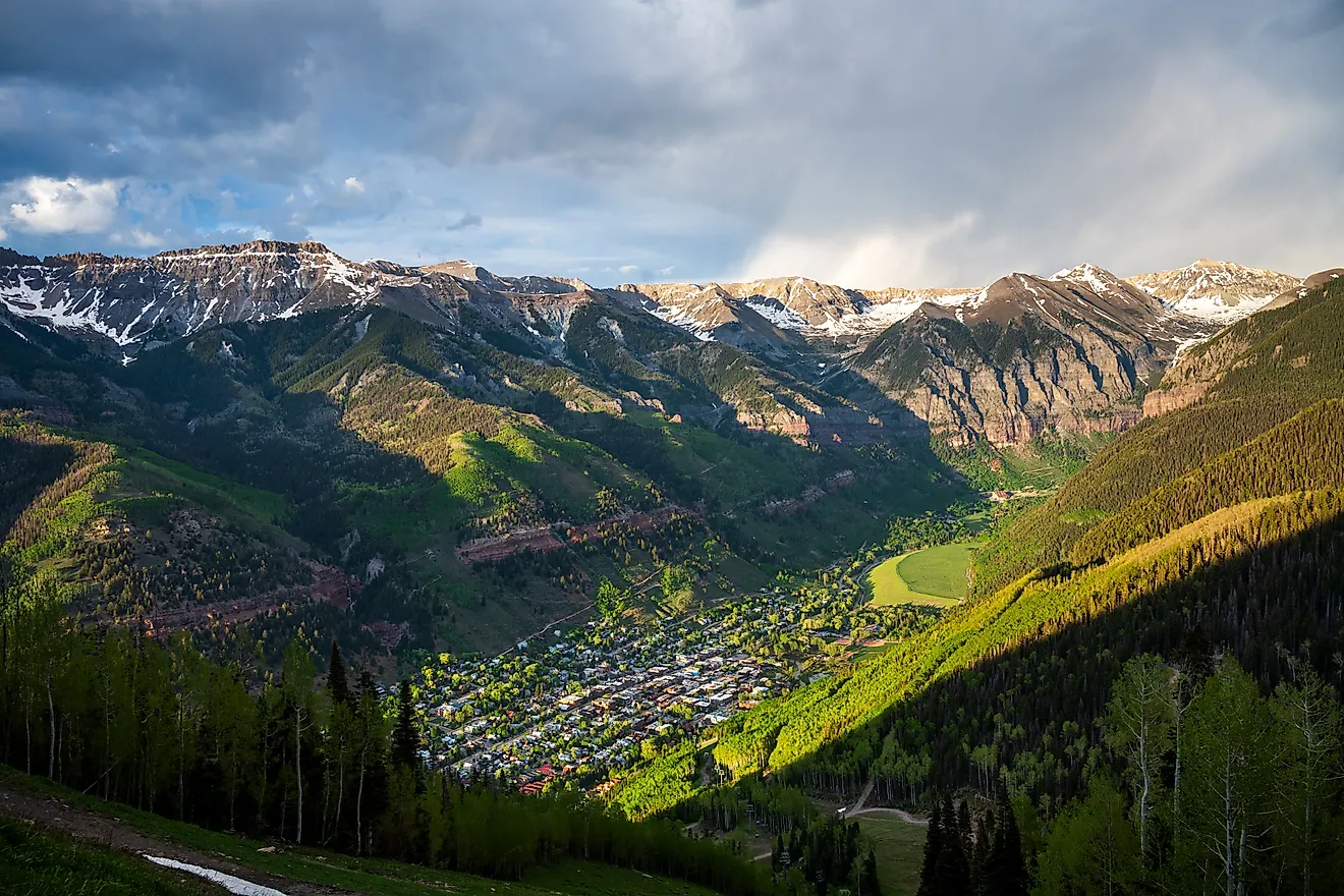 Telluride Colorado Landscape with Passing Summer Rain Storm