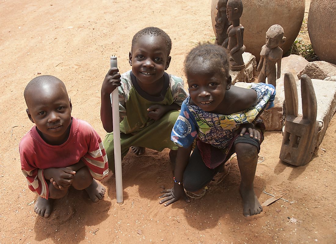 Children play along the Niger River in Mali. Editorial credit: Marianoblanco / Shutterstock.com