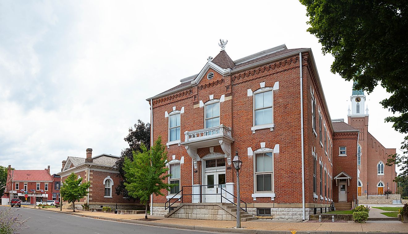 Historic buildings in Ste. Genevieve, Missouri. 