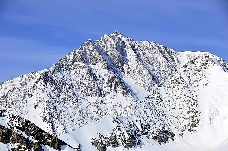 Tall and icy, Mount Shinn is the Antarctic continent's contribution to the list of the World's Third Summits, seen here from the direction of Crosswell Glacier.