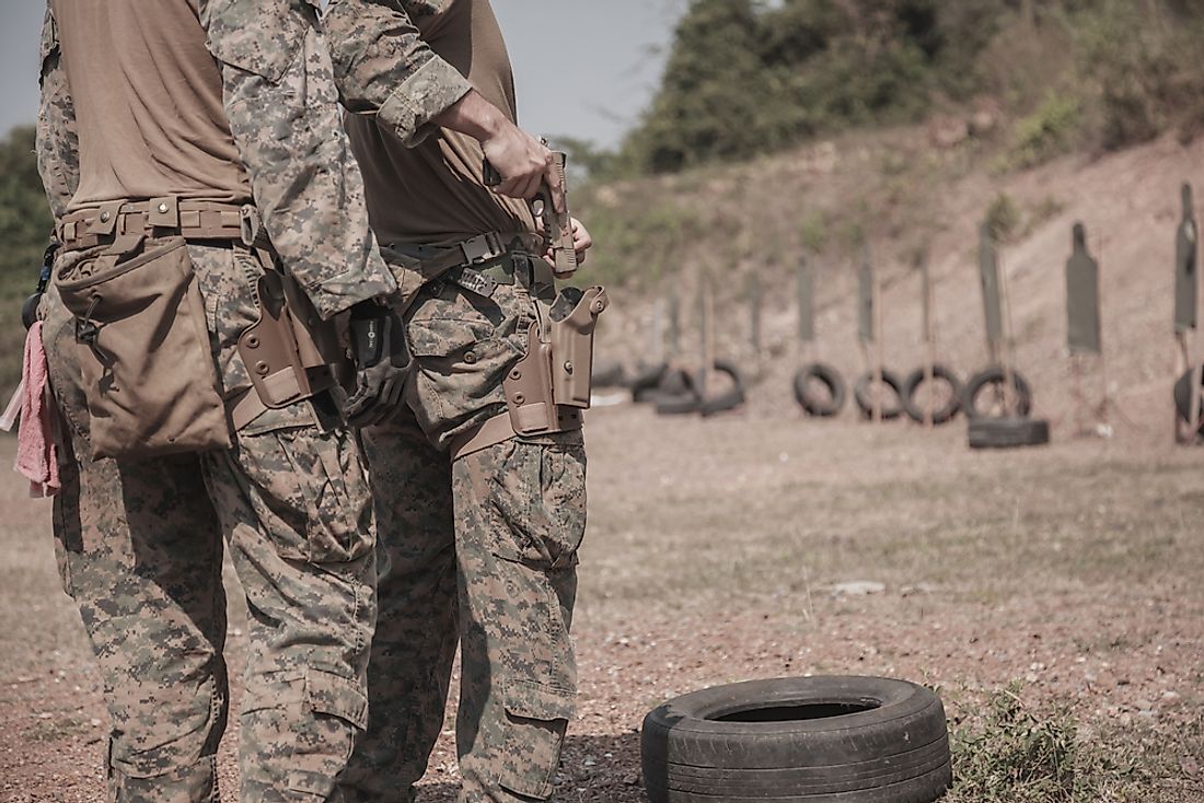 Army soldiers in training. 