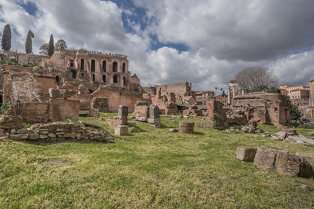 Ancient Roman ruins on Palatine Hill​. 